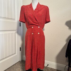 Elegant Red Midi Dress